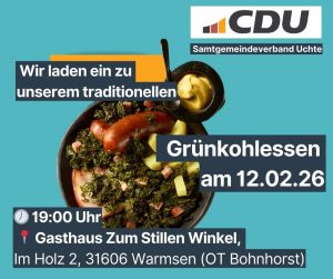 Traditionelles Grünkohlessen beim CDU-SG-Verband Uchte!